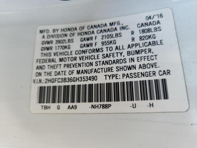 2016 HONDA CIVIC EX 2HGFC3B36GH353490