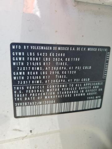 2018 VOLKSWAGEN TIGUAN SE 3VV2B7AX2JM130384