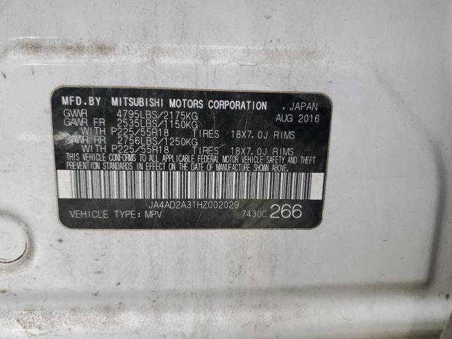 2017 MITSUBISHI OUTLANDER - JA4AD2A31HZ002029