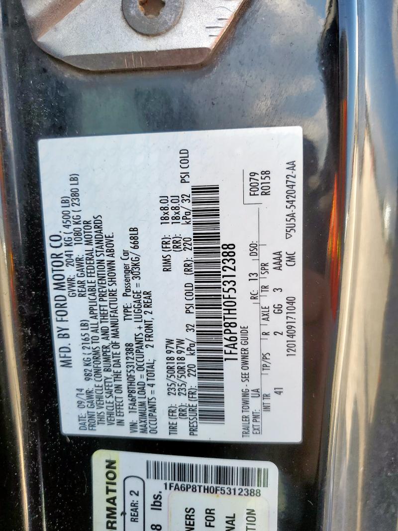 2015 FORD MUSTANG - 1FA6P8TH0F5312388