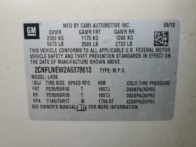 2010 CHEVROLET EQUINOX LT - 2CNFLNEW2A6378613
