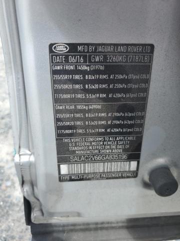 2016 LAND ROVER LR4 SALAC2V66GA835196