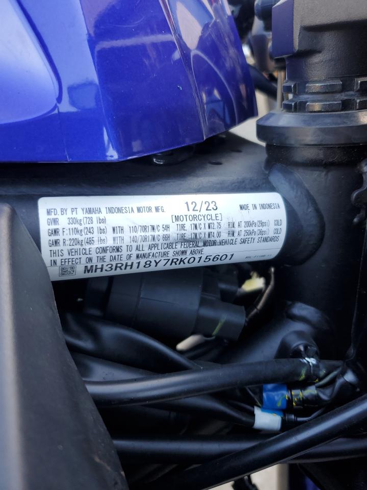 Lot #3259614395 2024 YAMAHA YZFR3 A