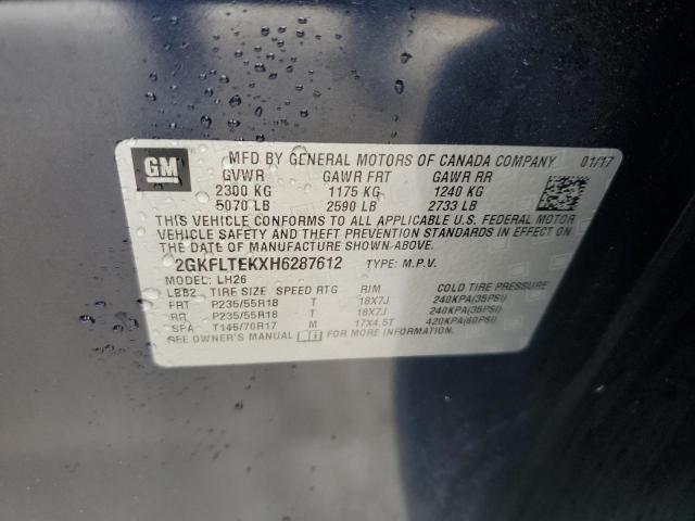 2017 GMC TERRAIN SL 2GKFLTEKXH6287612