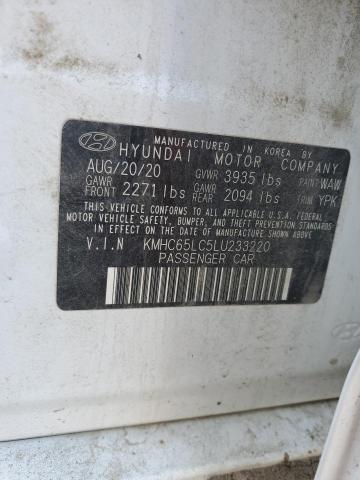 2020 HYUNDAI IONIQ BLUE KMHC65LC5LU233220