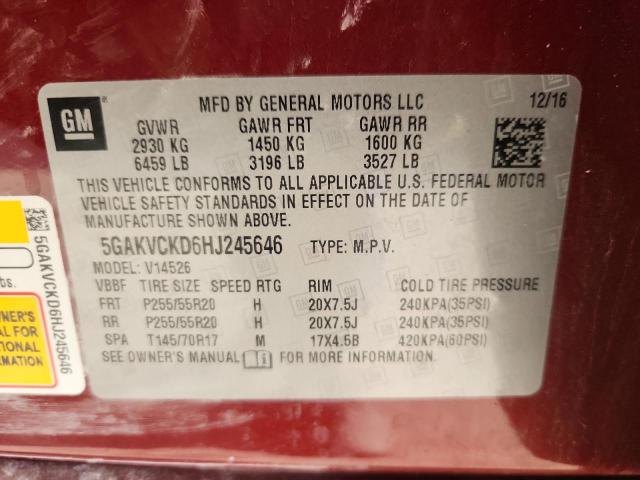 2017 BUICK ENCLAVE #3270800484