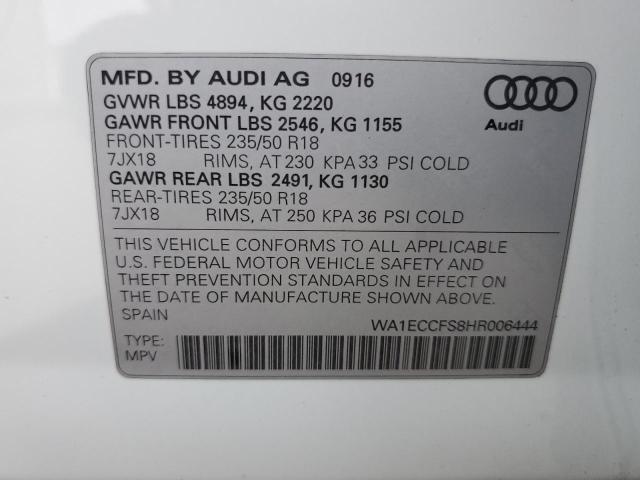 2017 AUDI Q3 PREMIUM WA1ECCFS8HR006444