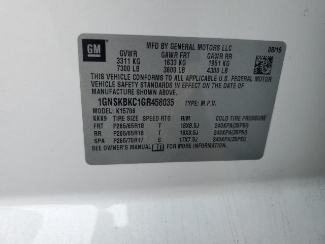 2016 CHEVROLET TAHOE K150 1GNSKBKC1GR458035