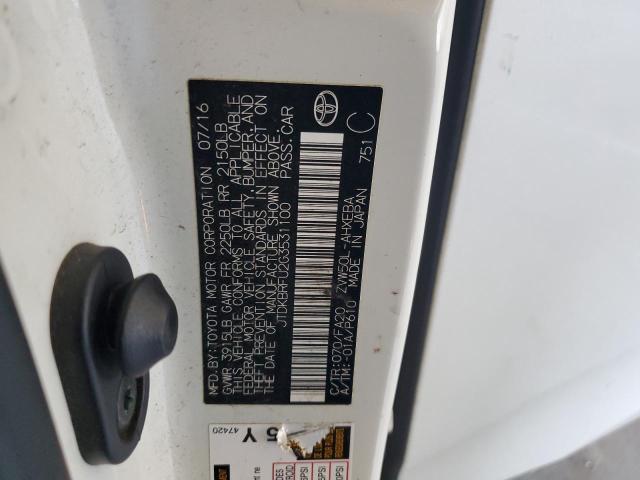 2016 TOYOTA PRIUS JTDKBRFU2G3531100