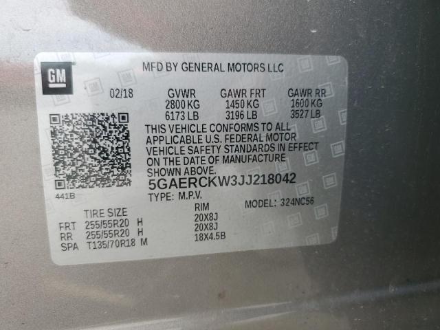 2018 BUICK ENCLAVE PR 5GAERCKW3JJ218042