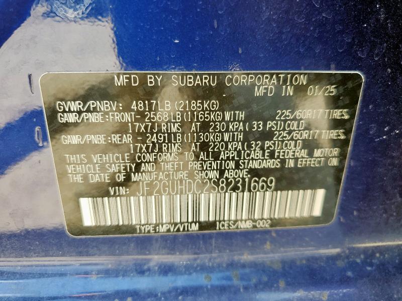 2025 SUBARU CROSSTREK JF2GUHDC2S8231669