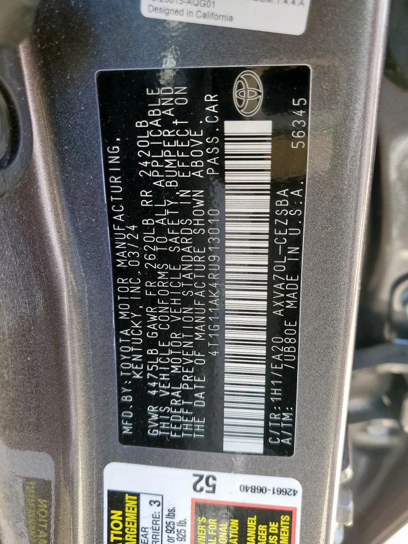2024 TOYOTA CAMRY SE N 4T1G11AK4RU913010