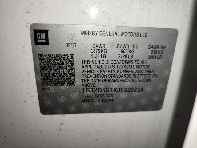 2018 CHEVROLET MALIBU LT 1G1ZD5STXJF130214