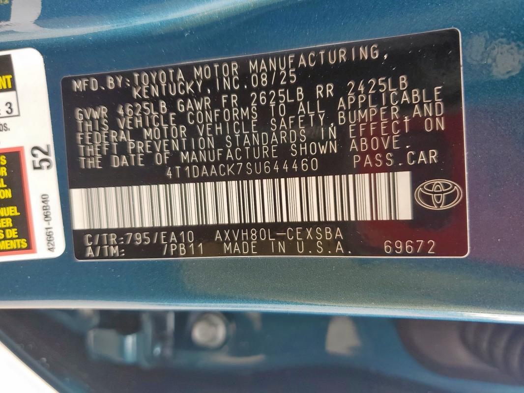 2025 TOYOTA CAMRY XSE - 4T1DAACK7SU644460