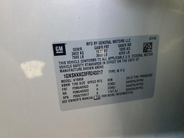 2015 CHEVROLET SUBURBAN K - 1GNSKKKC8FR243217