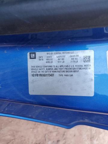 2016 CHEVROLET CAMARO LT 1G1FB1RX6G0173437