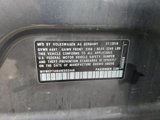 2017 VOLKSWAGEN CC SPORT WVWKP7AN4HE502449