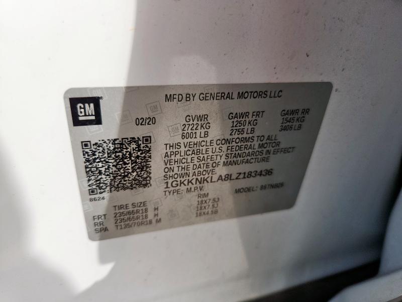 2020 GMC ACADIA SLE 1GKKNKLA8LZ183436