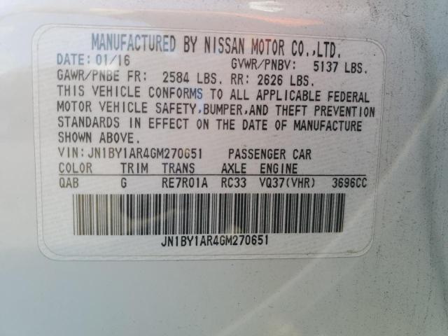 2016 INFINITI Q70 3.7 JN1BY1AR4GM270651