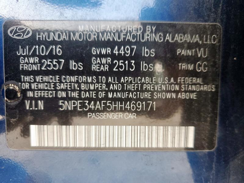 2017 HYUNDAI SONATA SPO 5NPE34AF5HH469171