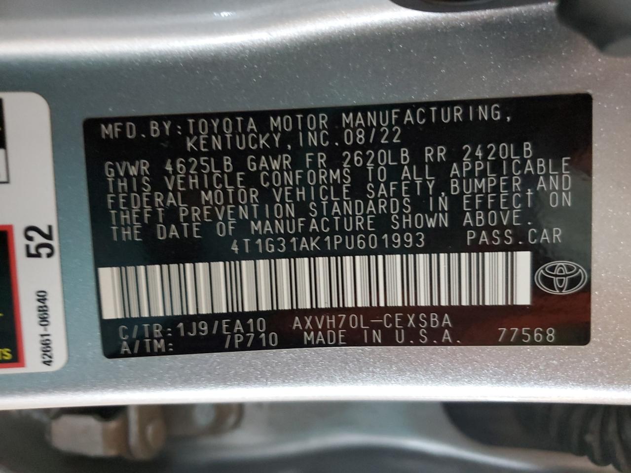 Lot #3309207619 2023 TOYOTA CAMRY SE NIGHT SHADE