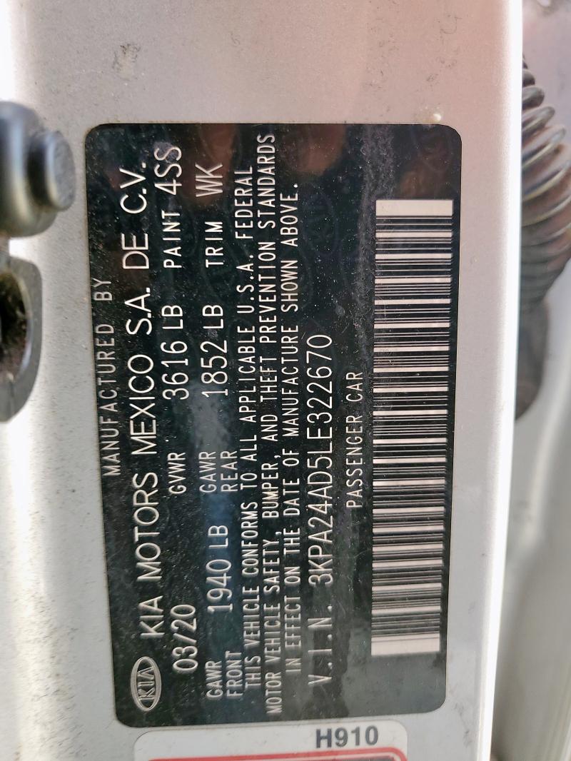 2020 KIA RIO LX #3296441670