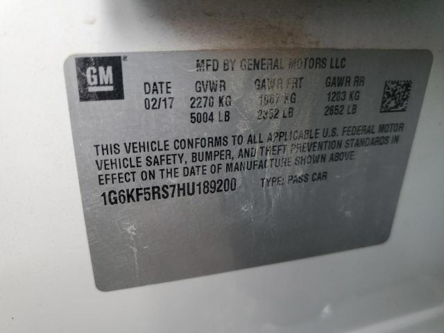 2017 CADILLAC CT6 PREMIU 1G6KF5RS7HU189200