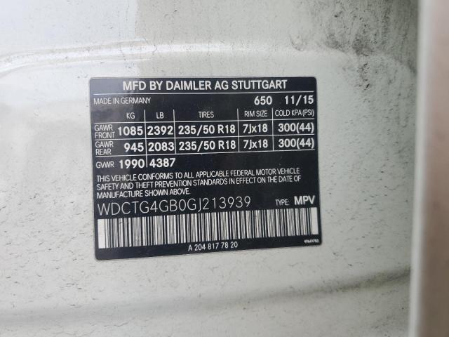 2016 MERCEDES-BENZ GLA 250 4M - WDCTG4GB0GJ213939