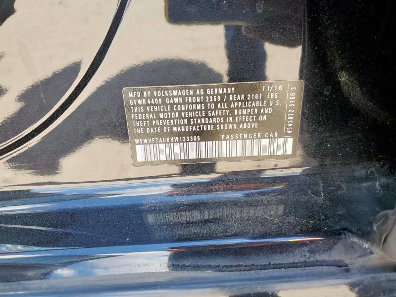 2017 VOLKSWAGEN GOLF R WVWVF7AU6HW133305