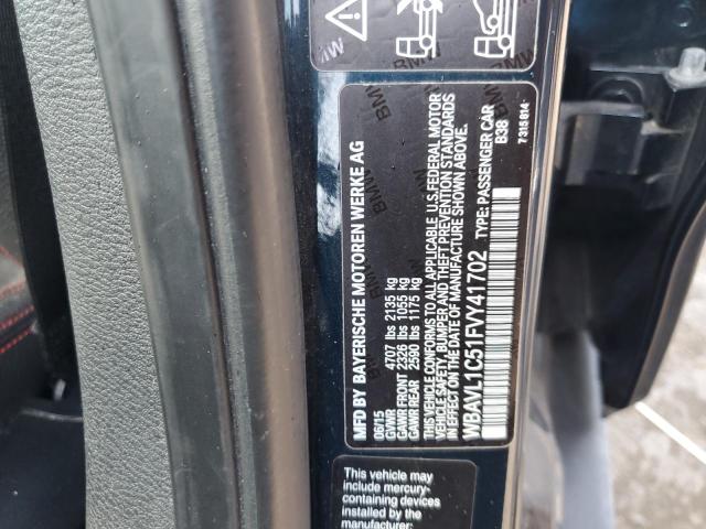 2015 BMW X1 XDRIVE2 WBAVL1C51FVY41702