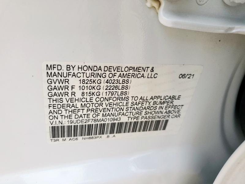 2021 ACURA ILX PREMIU 19UDE2F78MA010943