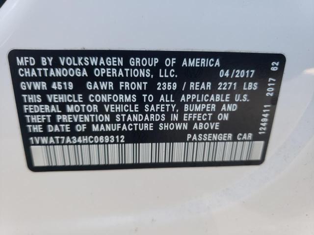 2017 VOLKSWAGEN PASSAT S 1VWAT7A34HC069312