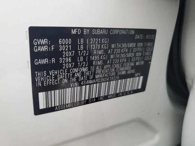 2022 SUBARU ASCENT TOU - 4S4WMARD3N3419326