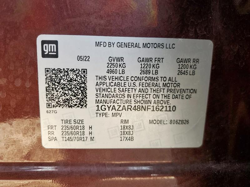 2022 CADILLAC XT4 LUXURY 1GYAZAR48NF162110