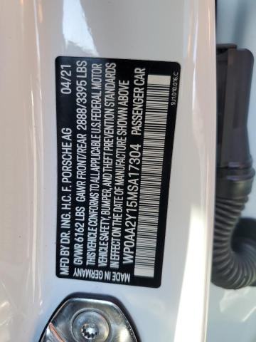 2021 PORSCHE TAYCAN WP0AA2Y15MSA17304