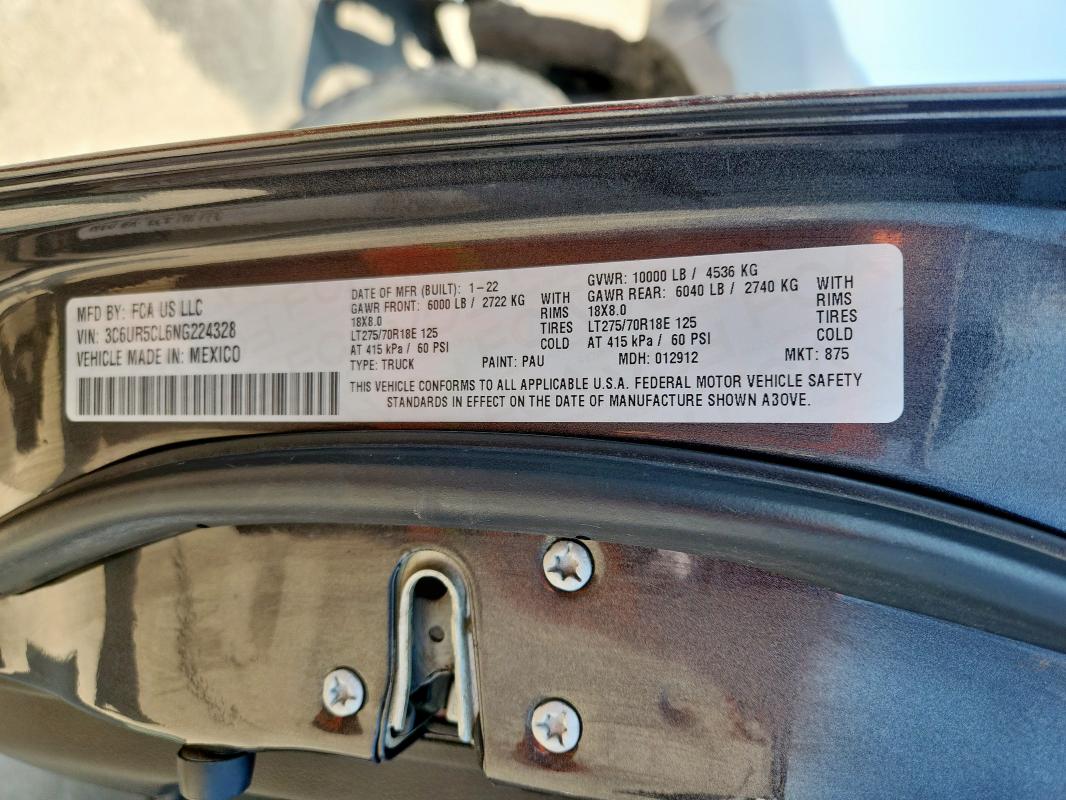 2022 RAM 2500 TRADESMAN 3C6UR5CL6NG224328