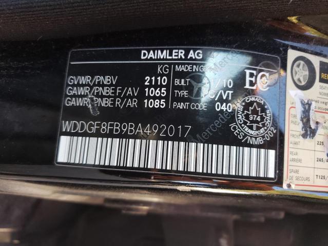 2011 MERCEDES-BENZ C 250 4MAT - WDDGF8FB9BA492017