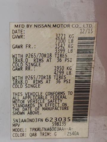 2015 NISSAN ARMADA SV 5N1AA0ND3FN623035