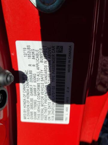 2020 HONDA CIVIC SI 2HGFC3A53LH751155