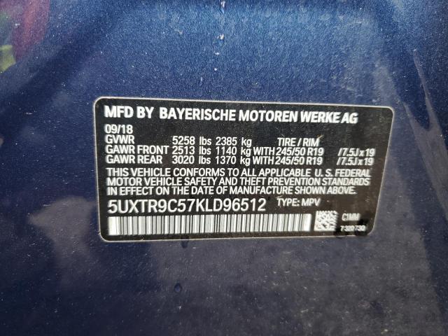 2019 BMW X3 XDRIVE30I 5UXTR9C57KLD96512