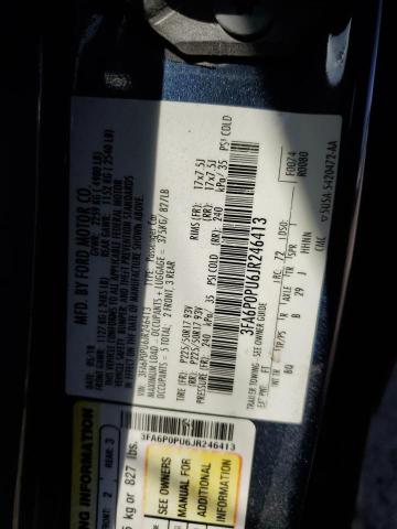 2018 FORD FUSION SE PHEV 3FA6P0PU6JR246413