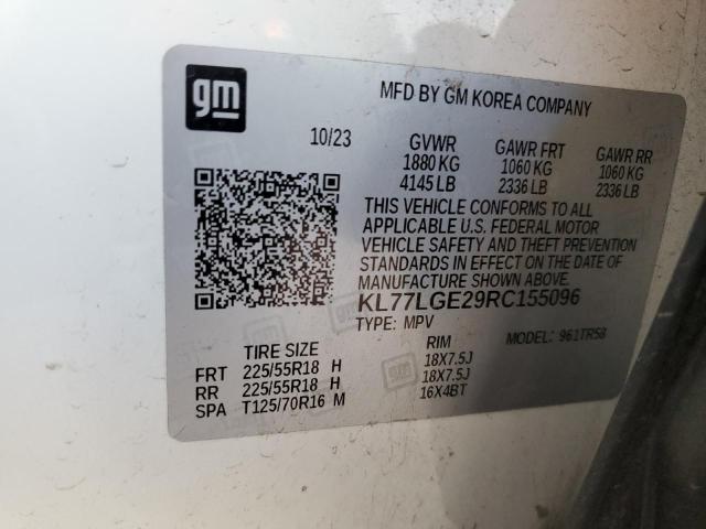 2024 CHEVROLET TRAX 1RS KL77LGE29RC155096