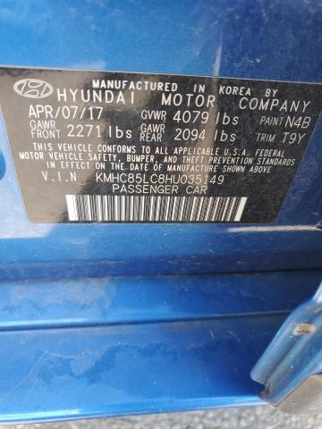 2017 HYUNDAI IONIQ LIMI KMHC85LC8HU035149