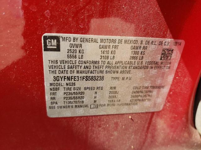 2015 CADILLAC SRX PERFOR 3GYFNFE31FS583238