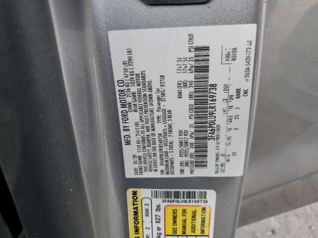 2020 FORD FUSION SE - 3FA6P0LU9LR169738