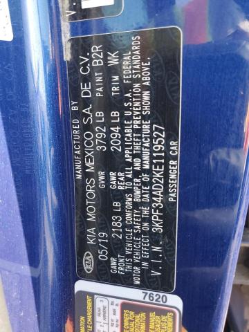 2019 KIA FORTE GT L 3KPF34AD2KE119527