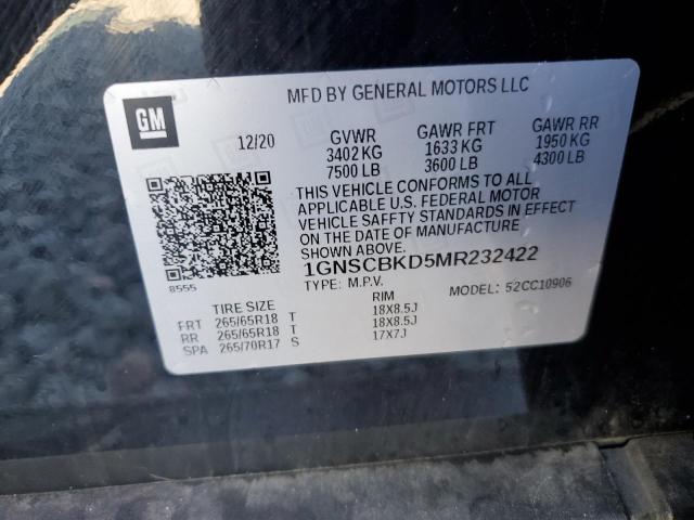 2021 CHEVROLET SUBURBAN C - 1GNSCBKD5MR232422