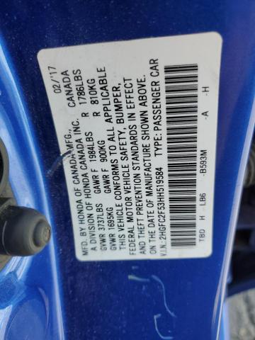 2017 HONDA CIVIC LX 2HGFC2F53HH519584