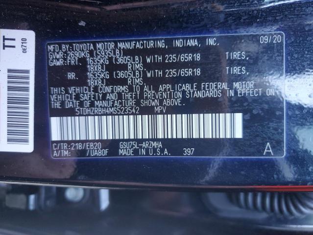 2021 TOYOTA HIGHLANDER XLE #3312681203