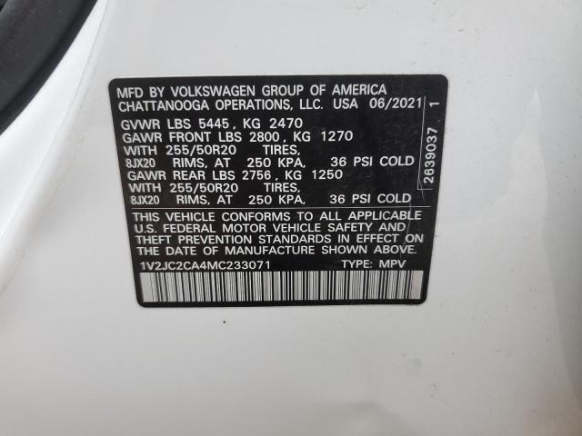 2021 VOLKSWAGEN ATLAS CROS 1V2JC2CA4MC233071